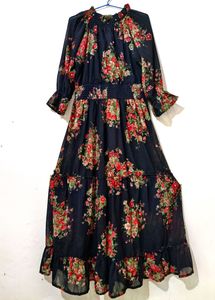 Black Floral Gown 🖤🌹