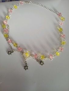 Beaded Silver Chain Necklace