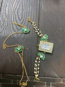 Elegant Gold & Green Watch