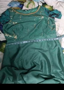 Indya Silk Gown Xl Size Side Zip Open