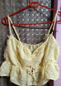 Yellow Peplum Strap Top💛