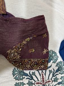 Embroidered Mauve lehenga choli and duppatta
