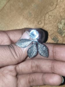 Leaf Drop Earrings with Gem Accents