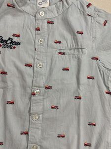 Fire Engine Print Shirt For Boys