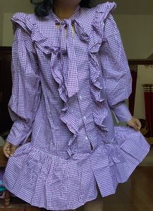 Ruffled Gingham Mini Dress