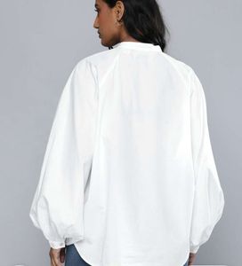 White Bishop Sleeve Blouse