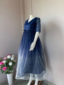Blue Starry Sequined Gown