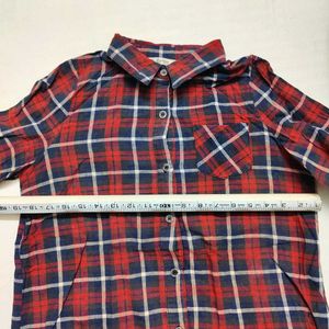 Red &amp; Blue Plaid Flannel Shirt