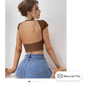 Brown Deep Neck Top