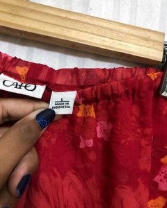 Cato Red Printed Palazzo Pant
