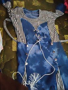 Unique Blue Tie-Dye Dress