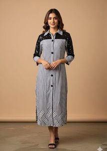 Striped Lace Kurti