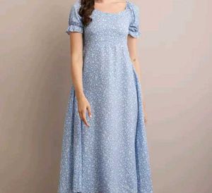 totally new dress not used,sky Blue Floral Maxi D