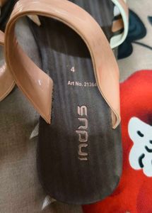 White And coffee brown Colour Flat footwear