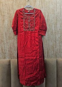 Red Pure Silk Suit – Brand Libas ✨