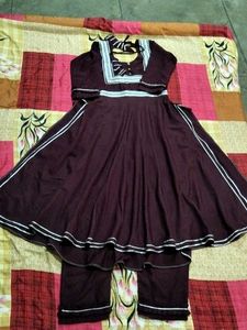 Elegant Burgundy Abaya Set