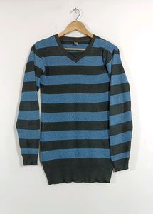 Blue & Black Striped Sweater (Women)