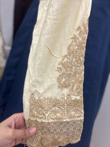 Party Wear Gown With Heavy Shrug