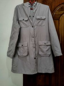 Grey Hooded Coat