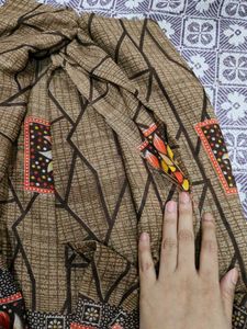 Brown silk saree