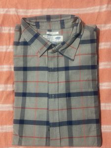 Old Navy Gray Plaid Button-Down Shirt - XXL