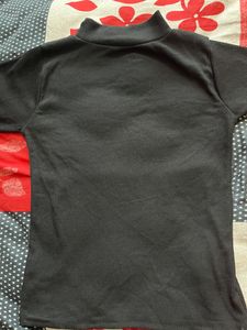 Black Ribbed Top.