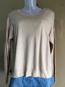 Beige Stylish Knitted Sweater 🎀