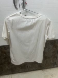 White Tshirt With Red Shiny On