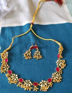 Combo Jewellery Gold Plated Green, Pink , diamond