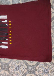 Graphic Print Burgundy Tee