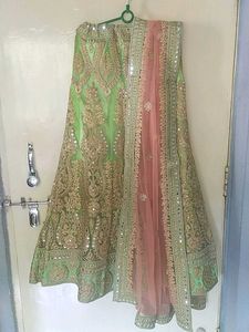 Fish Cut Kundar And Mirror Work Lehenga