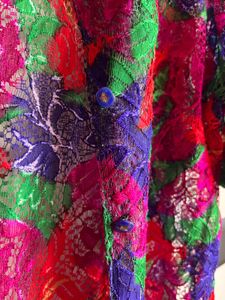 Colorful Floral Lace Top