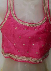 Yellow Ready To Wear Saree With Pink Blouse