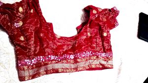 Red Embellished Blouse
