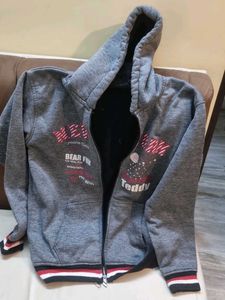 Boy's Grey Teddy Hoodie