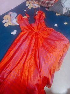 Flowing Coral Gown