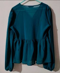 Navy Blue Peplum Top