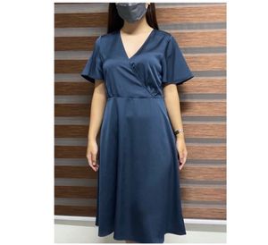 Authentic h&m premium satin midi dress