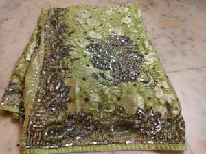 Pista Colour Very Heavy An Beautiful 😍 Saree