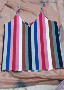 Striped V-Neck Tank