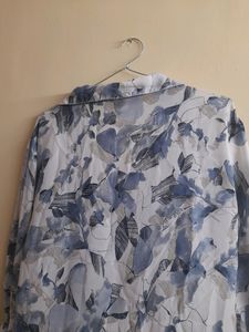Blue Flower Print Top