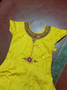 Yellow Embellished Anarkali Dress