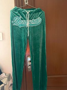 Green Velvet Joggers