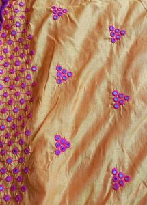 Rarely Used Mirror Work Saree With Blouse