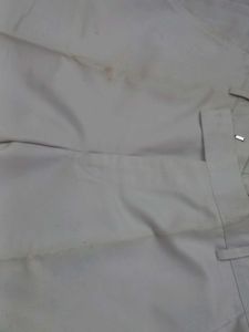 White Pants + blue denim shirt