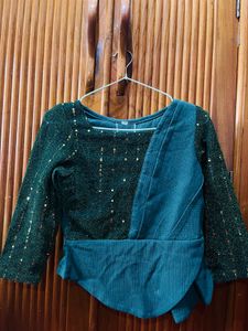 Emerald Green Sequin Party Top