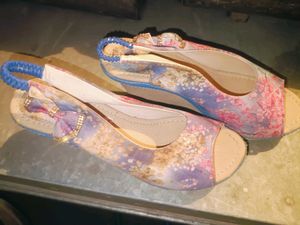 (Unused)Floral Wedges For Women