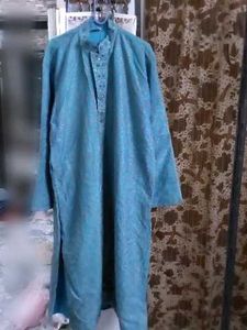 Teal Embroidered Kurta