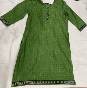 Green Printed Kurta Set