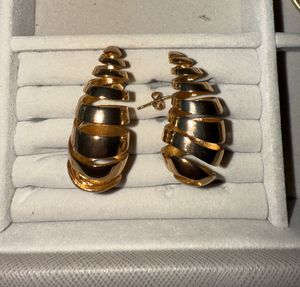 Gold Tone Spiral Earrings